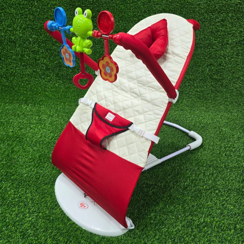 Premium Love Baby bouncer with music - Red