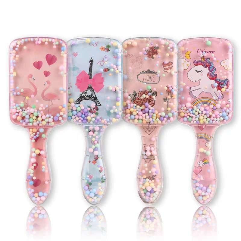 Cartoon Rainbow Unicorn Panda Hair Brush Air Cushion Comb Transparent Massage Hair Comb Plastic Detangling Hair Brush For Girls