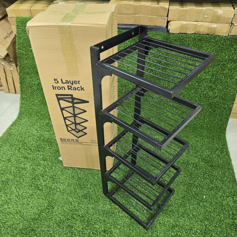 5 layer iron rack - Black Color Metal Body