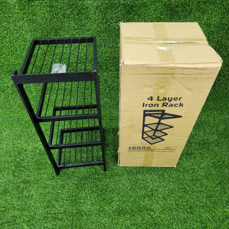 4 layer iron rack - Black Color Metal Body